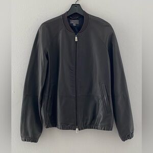 Vince Men’s Leather Bomber Jacket Dark Gray / Charcoal Size M NWT $995
